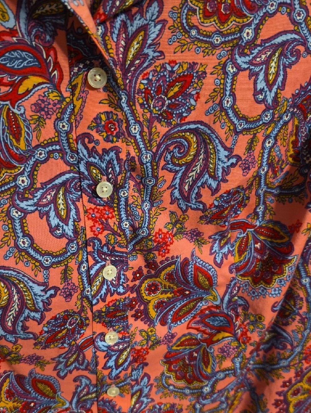 Talbots Paisley Button-Down Shirt - Picture 3 of 7